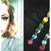 Load image into Gallery viewer, LEATHER Chakra Khan "Love is Love" Handcrafted Earrings