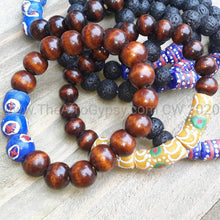 Load image into Gallery viewer, Unisex African Bead Bracelets paired with Lava or Wood Beads