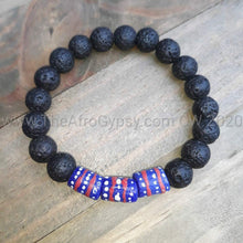 Load image into Gallery viewer, Unisex African Bead Bracelets paired with Lava or Wood Beads
