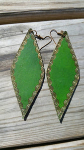 Leather Earrings with Gold Accent