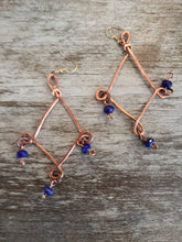 Load image into Gallery viewer, Copper and Iridescent Ceramic Beads Earrings