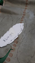 Load image into Gallery viewer, Custom Hand Painted Up-Cycled Leather Feather Earrings