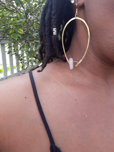 Self Love Rose Quartz Brass Earrings