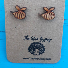Load image into Gallery viewer, Wood Stud Earrings