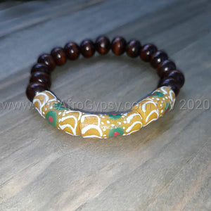Unisex African Bead Bracelets paired with Lava or Wood Beads