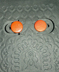 Sterling Silver Posts and Leather DOT Stud Earrings