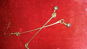 Boho Chic Brass and Pearl Dangle Earrings