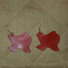 Load image into Gallery viewer, Handcrafted Texas-Shaped Leather Earrings
