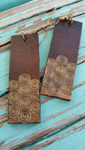 Load image into Gallery viewer, Handmade Leather Earrings Dyed with Eco Friendly Colors
