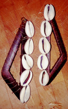 Load image into Gallery viewer, Boho Cowrie Shell Wood and Metal Earrings
