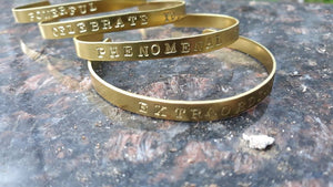 Brass Hand-Stamped Power Bracelet