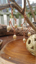 Load image into Gallery viewer, Copper and Iridescent Ceramic Beads Earrings
